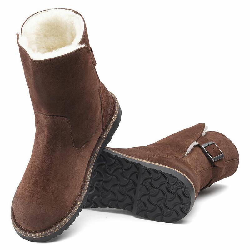 Birkenstock Uppsalla Shearling Ruskind Læder Støvler Dame Brune | DK 332LIS